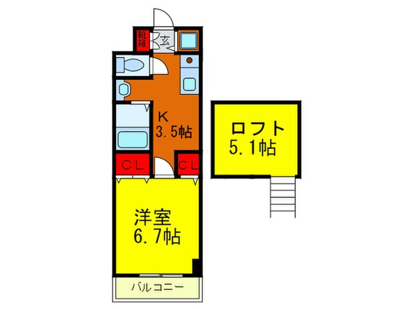 プリムコート深江橋の物件間取画像